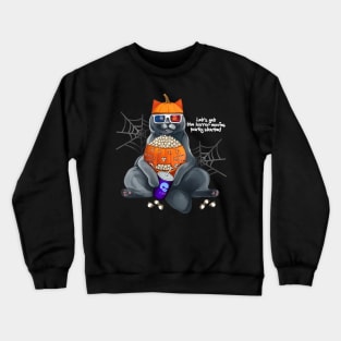 Horror movies Halloween party cat Crewneck Sweatshirt